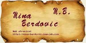 Mina Berdović vizit kartica